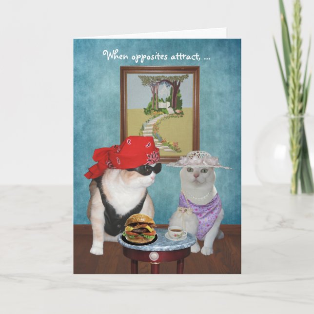 Funny Cats/Kitties Valentine/Anniversary Holiday Card (Front)