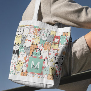 Funny Cats Lover Sister Birthday Name Travel  Tote Bag