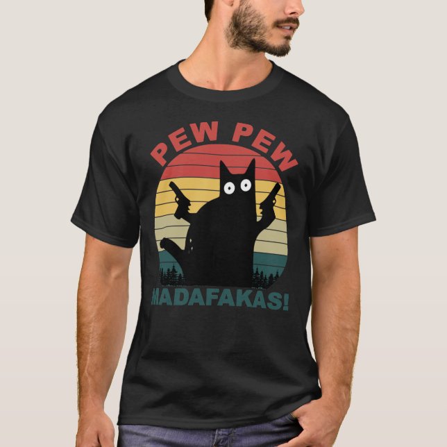 Funny cats lovers, pew pew madafakas cat Essential T-Shirt (Front)