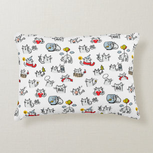 Funny cats, milk and magic. accent pillow