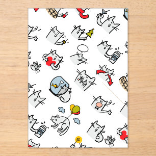 Funny cats, milk and magic. acrylic invitations