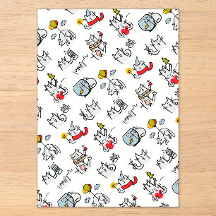 Funny cats, milk and magic. acrylic invitations