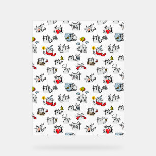 Funny cats, milk and magic. acrylic sign