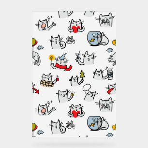 Funny cats, milk and magic acrylic sign