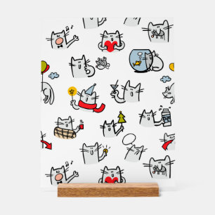 Funny cats, milk and magic. acrylic sign