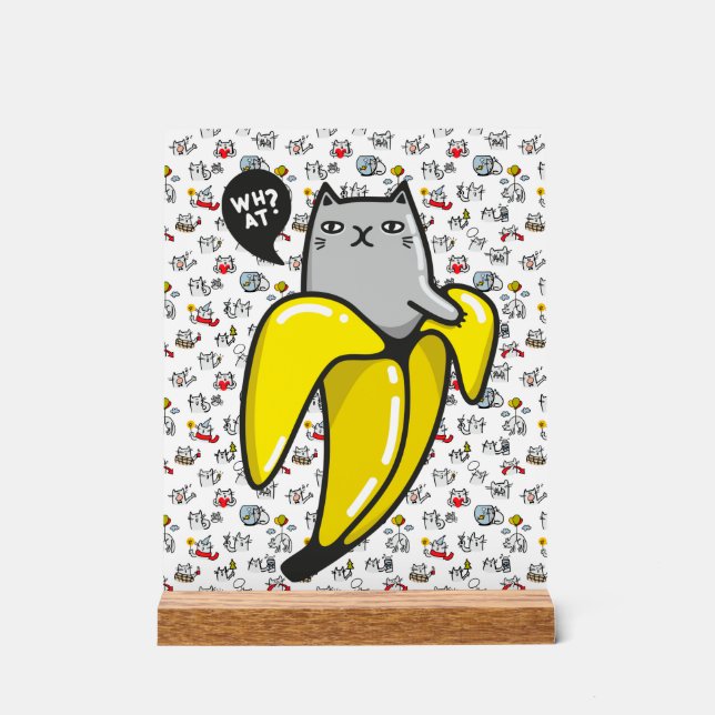 Funny cats, milk and magic. acrylic sign (Front)