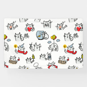 Funny cats, milk and magic. banner