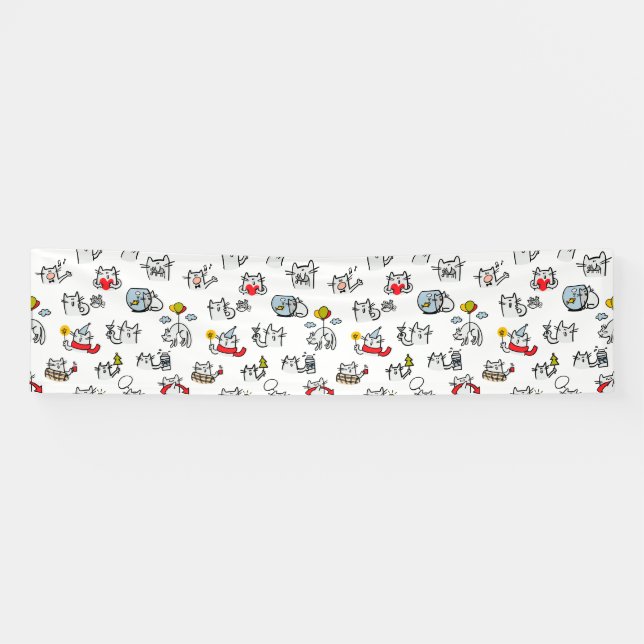 Funny cats, milk and magic. banner (Horizontal)