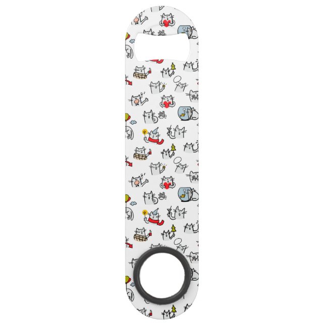 Funny cats, milk and magic. bar key (Front)