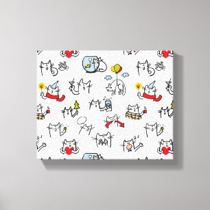 Funny cats, milk and magic. canvas print