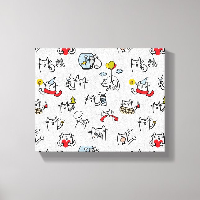 Funny cats, milk and magic. canvas print (Front)