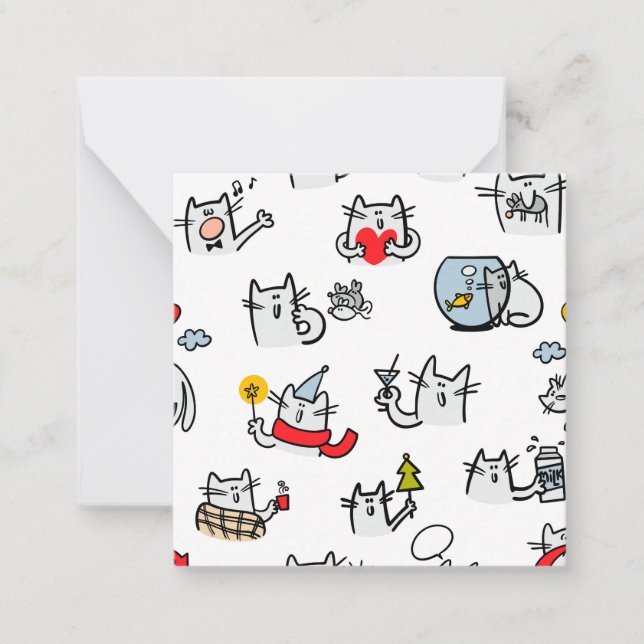 Funny cats, milk and magic. card (Front)