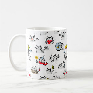 Funny cats, milk and magic. coffee mug