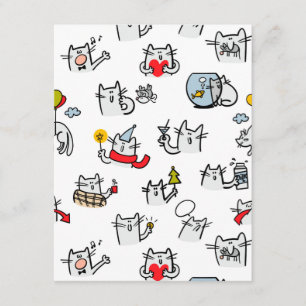 Funny cats, milk and magic. enclosure card