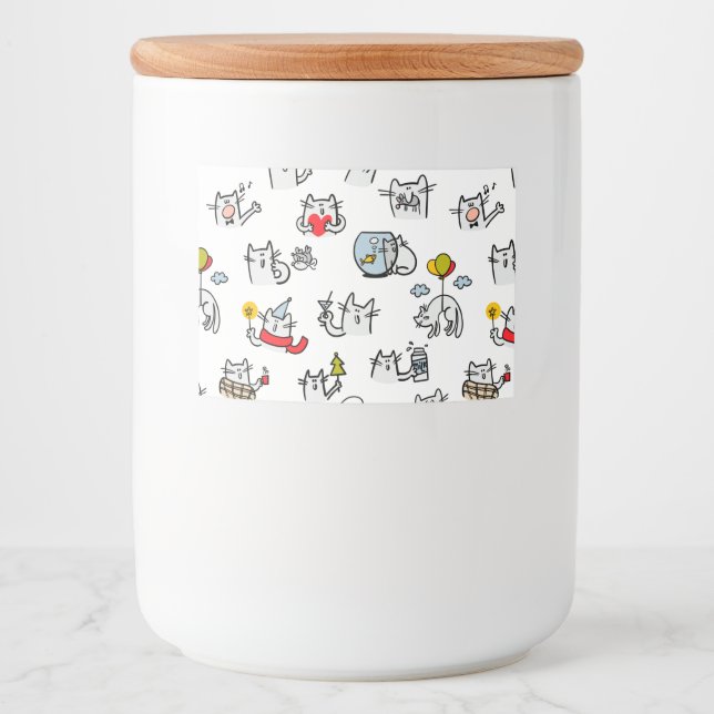 Funny cats, milk and magic. food label (Front)