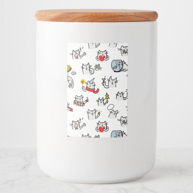 Funny cats, milk and magic. food label (Front)