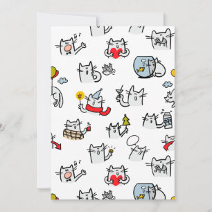 Funny cats, milk and magic. holiday card