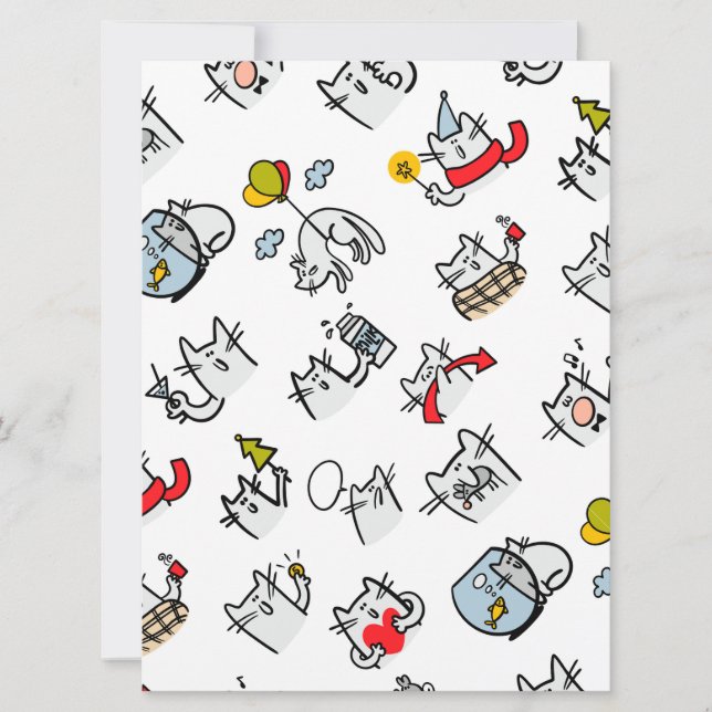 Funny cats, milk and magic. holiday card (Front)