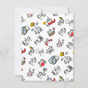 Funny cats, milk and magic. invitation