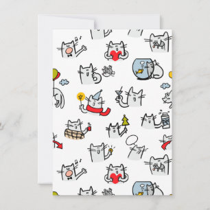 Funny cats, milk and magic. invitation