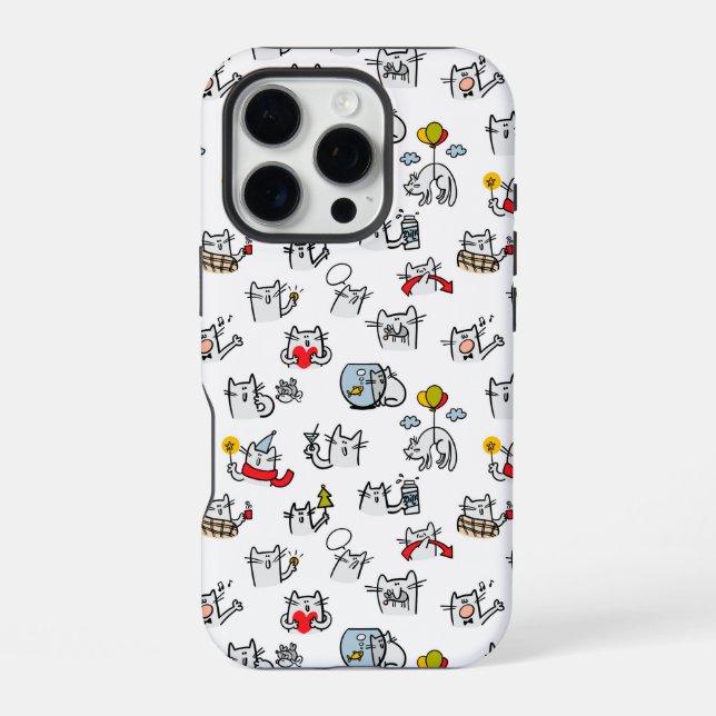 Funny cats, milk and magic. iPhone case (Back)
