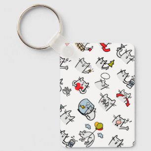 Funny cats, milk and magic. keychain