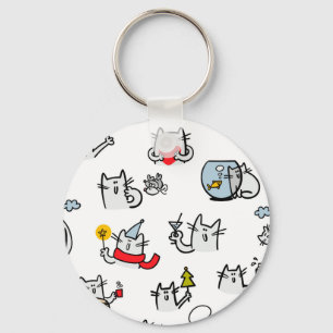 Funny cats, milk and magic. keychain