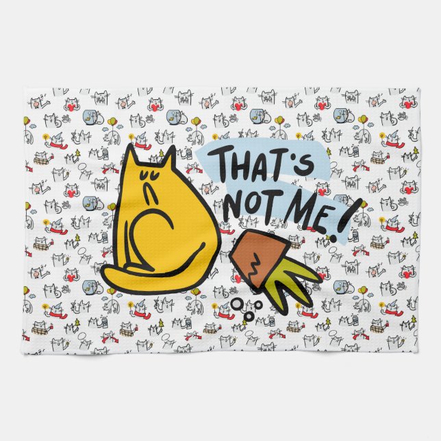 Funny cats, milk and magic. kitchen towel (Horizontal)