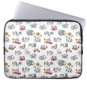 Funny cats, milk and magic. laptop sleeve