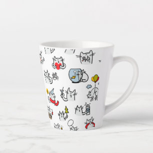 Funny cats, milk and magic. latte mug