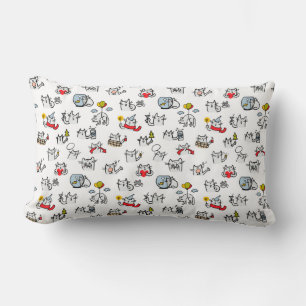 Funny cats, milk and magic. lumbar pillow
