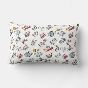 Funny cats, milk and magic. lumbar pillow