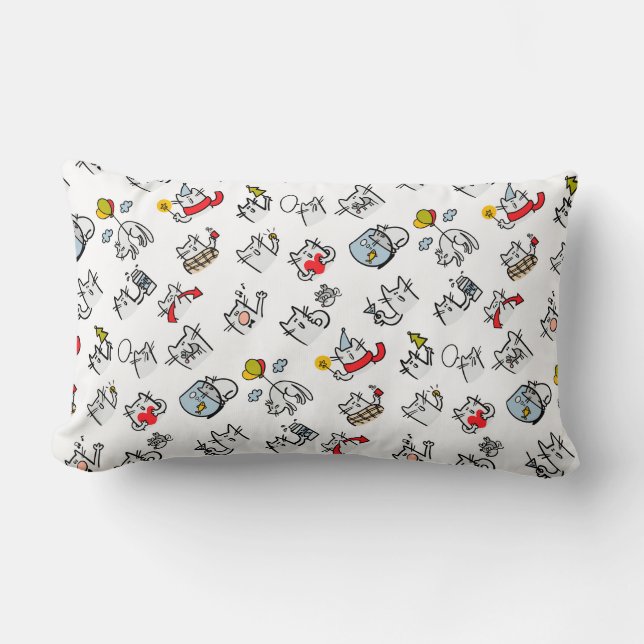 Funny cats, milk and magic. lumbar pillow (Front)