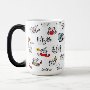 Funny cats, milk and magic. magic mug