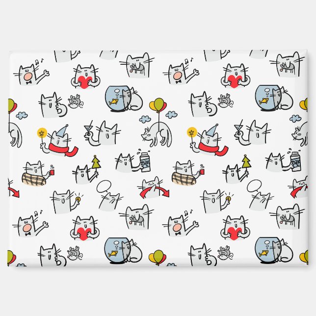 Funny cats, milk and magic. magnet (Front)