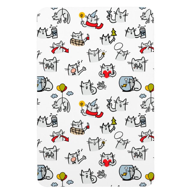 Funny cats, milk and magic. magnet (Vertical)
