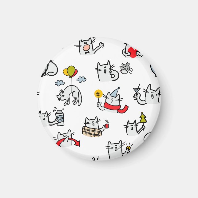 Funny cats, milk and magic. magnet (Front)