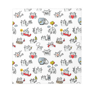 Funny cats, milk and magic. notepad