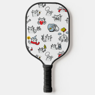 Funny cats, milk and magic. pickleball paddle