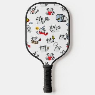 Funny cats, milk and magic. pickleball paddle