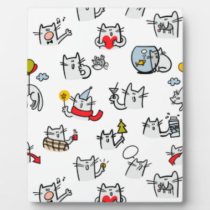 Funny cats, milk and magic. plaque