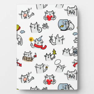 Funny cats, milk and magic. plaque