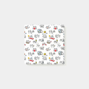 Funny cats, milk and magic. post-it notes