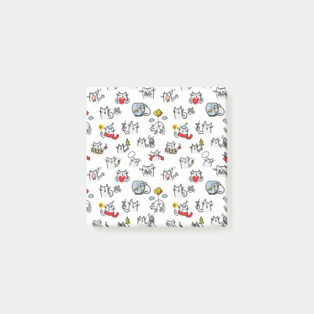 Funny cats, milk and magic. post-it notes (Front)