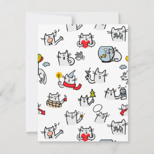 Funny cats, milk and magic. RSVP card