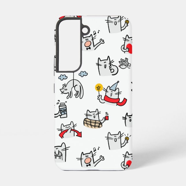 Funny cats, milk and magic. samsung galaxy s22 case (Back)