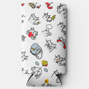 Funny cats, milk and magic. seltzer can cooler