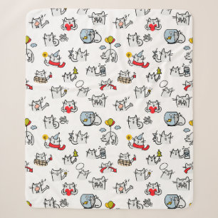Funny cats, milk and magic. sherpa blanket