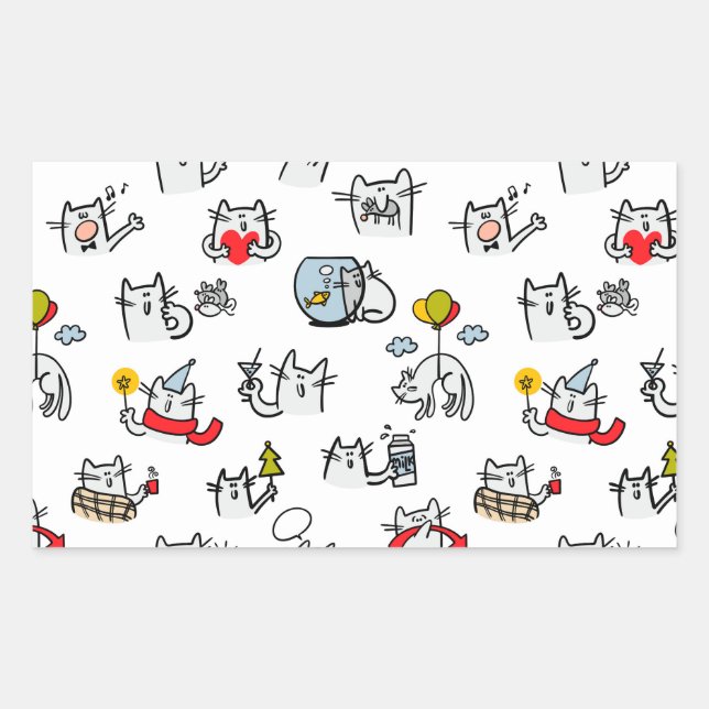 Funny cats, milk and magic. sticker (Front)