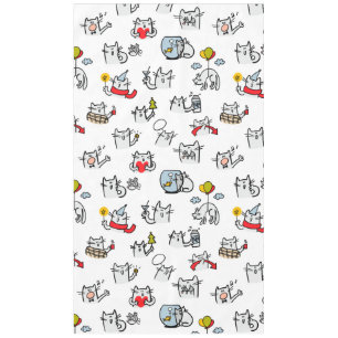 Funny cats, milk and magic. tablecloth